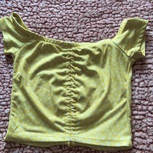 Yellow floral crop top